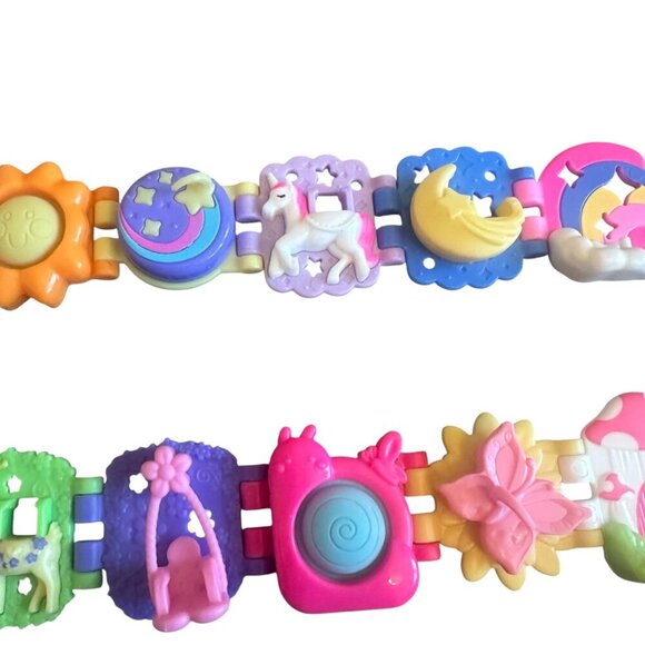 Polly Pocket Two Bracelet Treasures Playsets Collectible Unicorn Mushroom - Picture 4 of 7